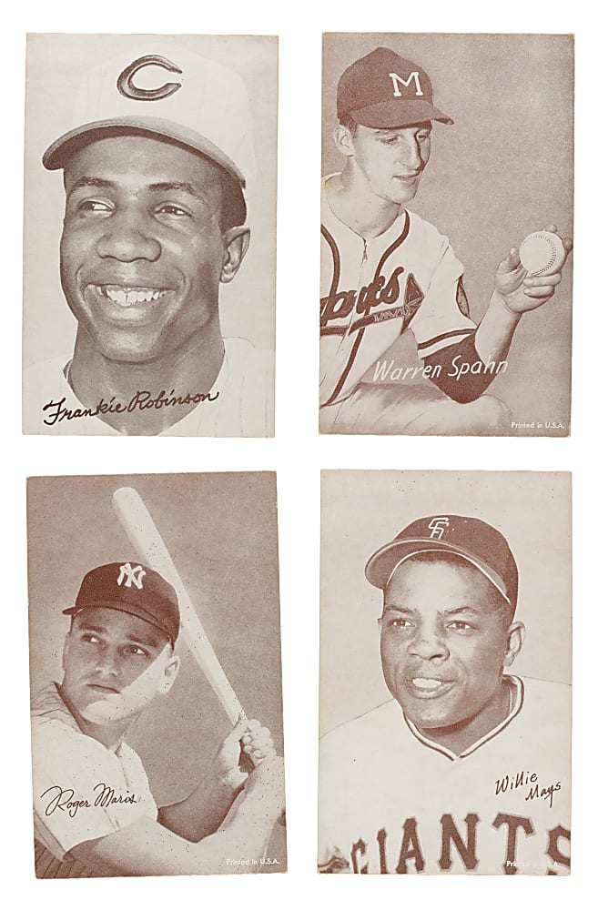 1947-1966 Exhibits and 1963 Statistic Back Exhibits Collection (46) Including Willie Mays, Whitey Ford, and Frank Robinson