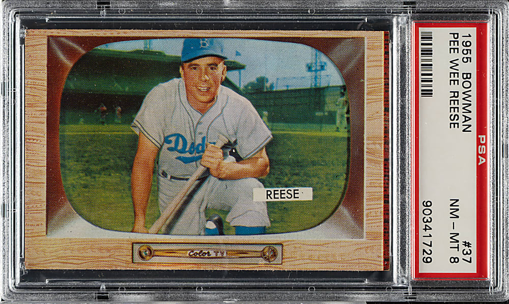 1955 Bowman #37 Pee Wee Reese PSA NM-MT 8