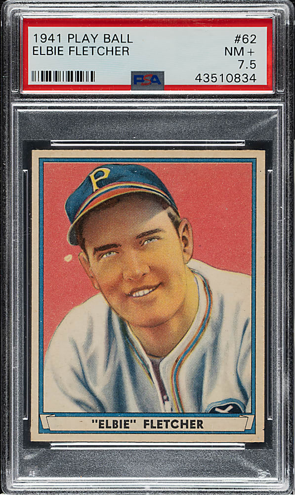 1941 R336 Play Ball #62 Elbie Fletcher PSA NM+ 7.5