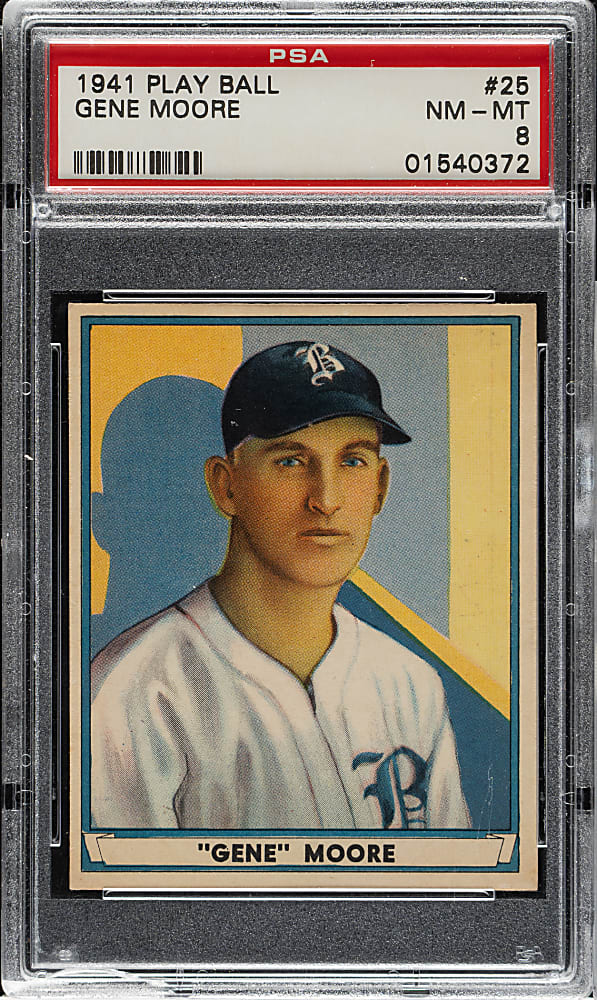 1941 R336 Play Ball #25 Gene Moore PSA NM-MT 8