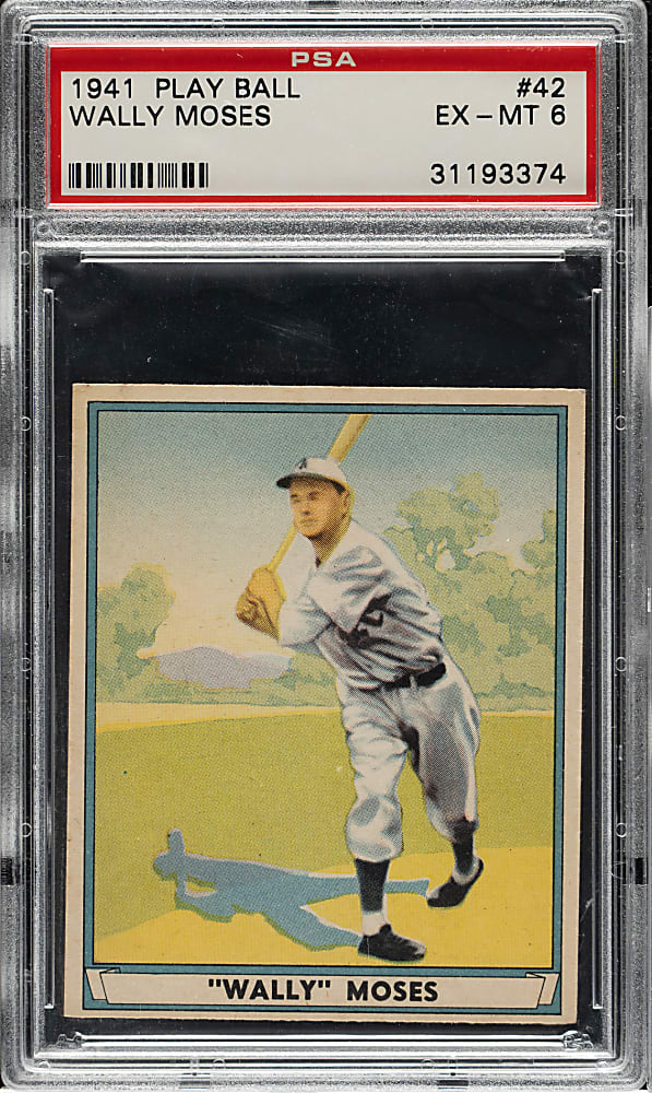 1941 R336 Play Ball #42 Wally Moses PSA EX-MT 6