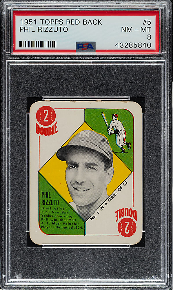 1951 Topps Red Back #5 Phil Rizzuto PSA NM-MT 8