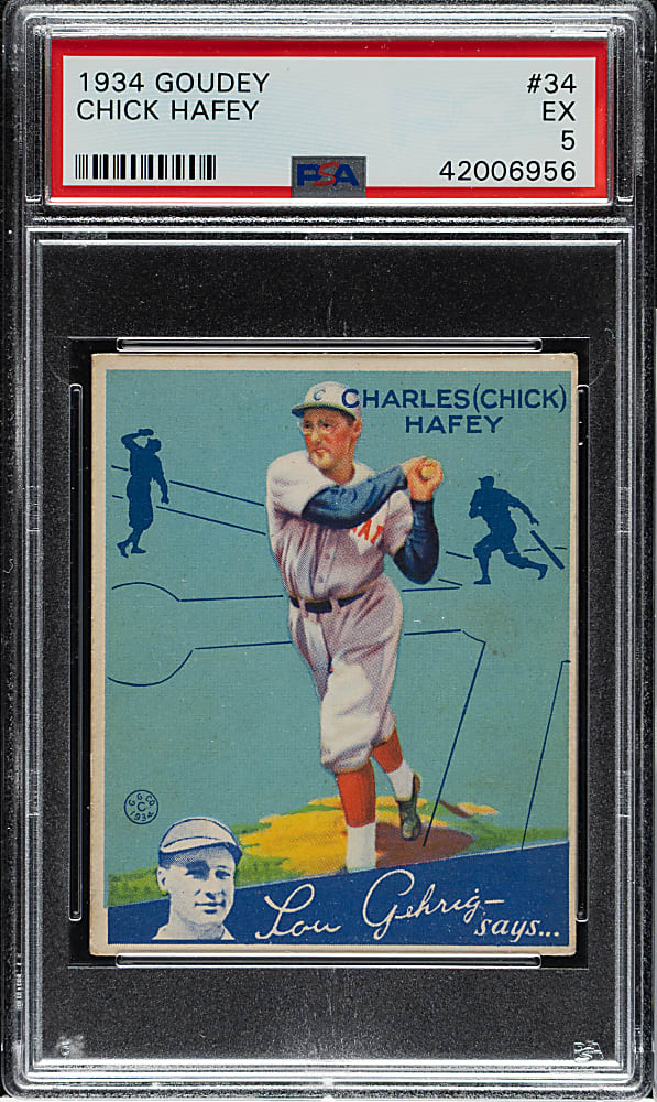 1934 R320 Goudey #34 Chick Hafey PSA EX 5