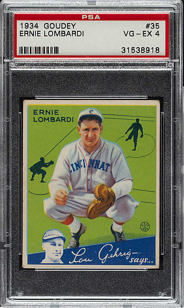 1934 R320 Goudey #35 Ernie Lombardi PSA VG-EX 4