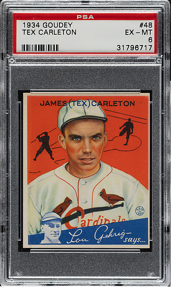 1934 R320 Goudey #48 Tex Carleton PSA EX-MT 6