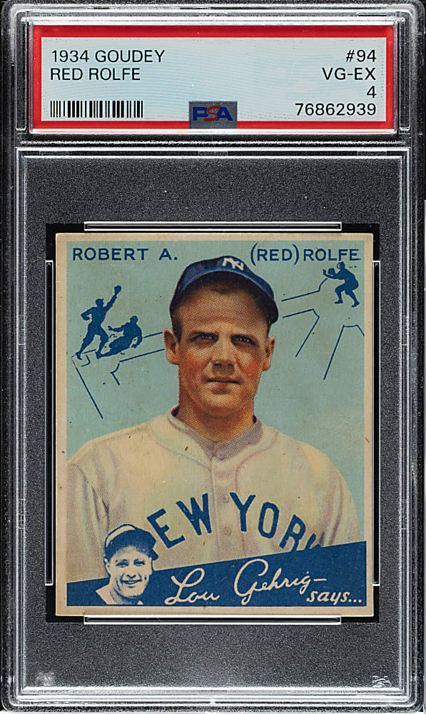 1934 R320 Goudey #94 Red Rolfe PSA VG-EX 4