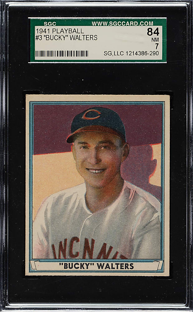 1941 R336 Play Ball #3 Bucky Walters SGC NM 84