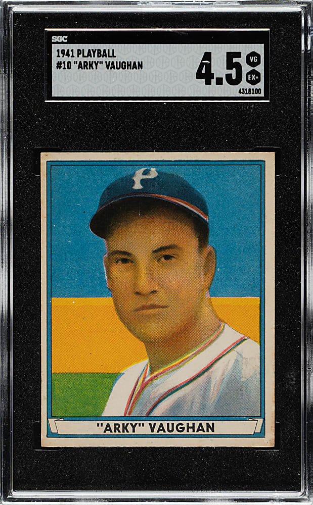 1941 R336 Play Ball #10 Arky Vaughan SGC VG/EX+ 4.5