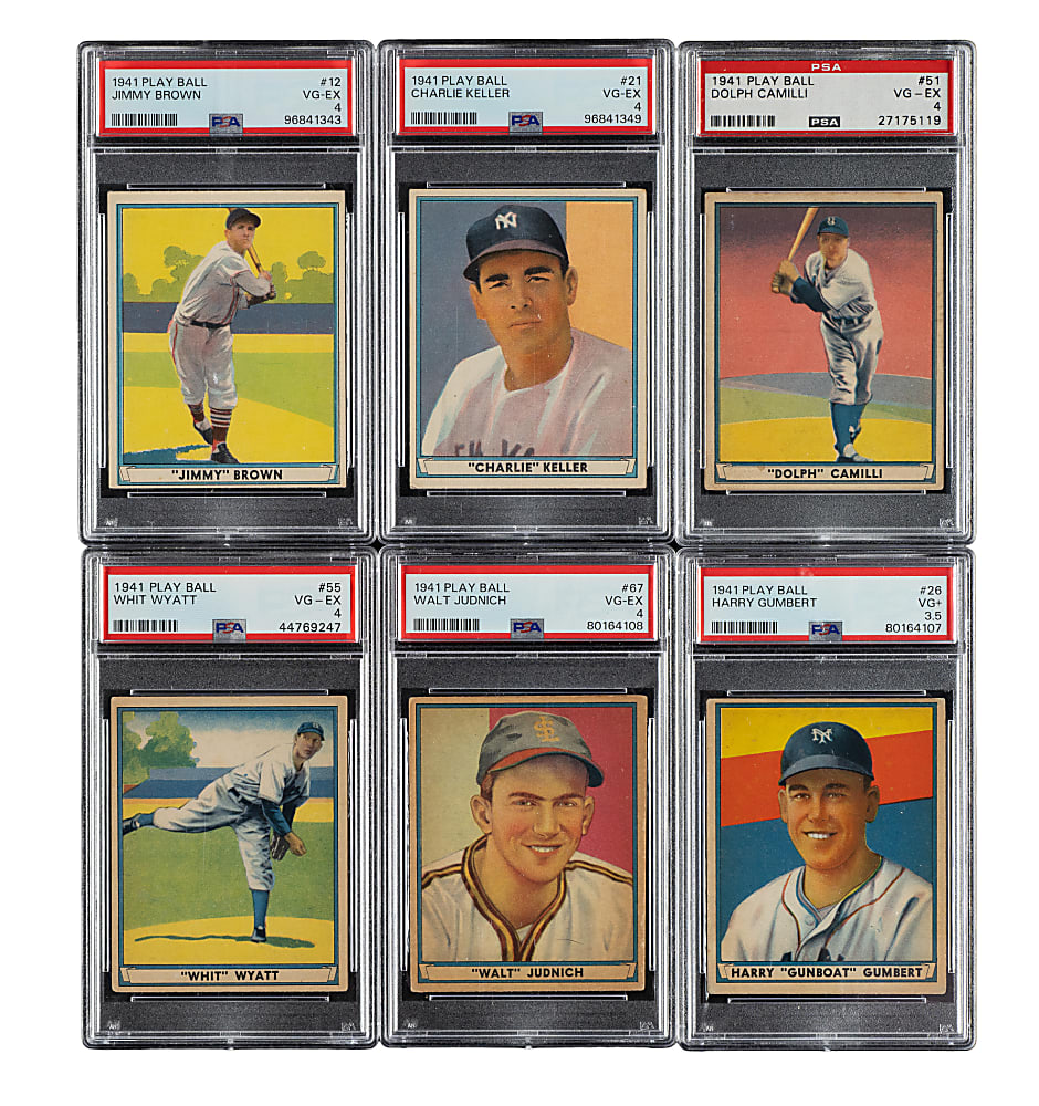 1941 R336 Play Ball PSA-Graded Collection (6)
