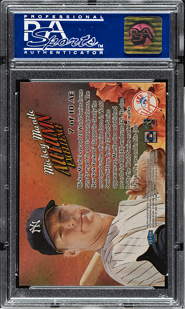 1998 Sports Illustrated World Series Fever Autumn Excellence #7AE Mickey Mantle PSA MINT 9