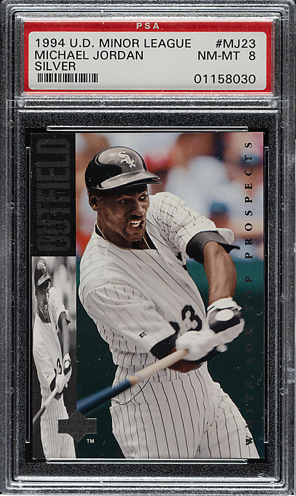 1994 Upper Deck Minor League #MJ23 Michael Jordan Rookie Silver PSA NM-MT 8