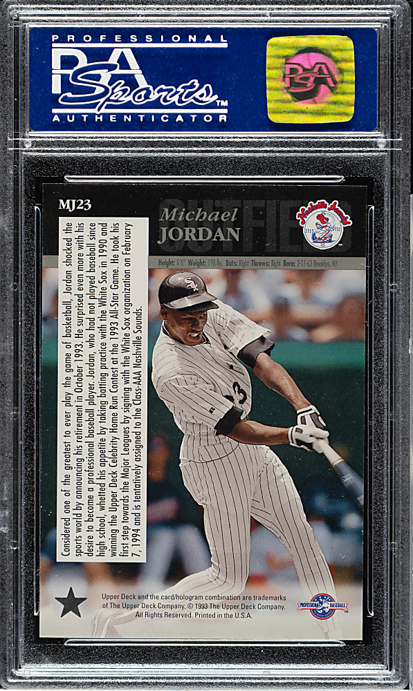 1994 Upper Deck Minor League #MJ23 Michael Jordan Rookie Silver PSA NM-MT 8