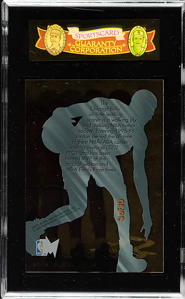 1995-1996 Fleer Metal Slick Silver Basketball #3 Michael Jordan Slick Silver #3/10 SGC MINT 96