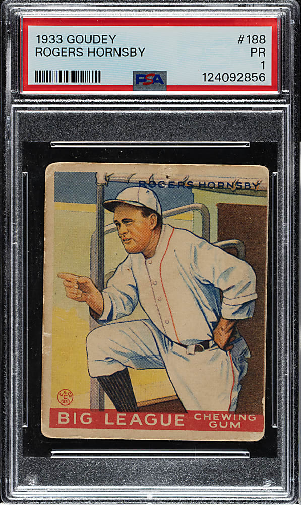 1933 R319 Goudey #188 Rogers Hornsby PSA POOR 1