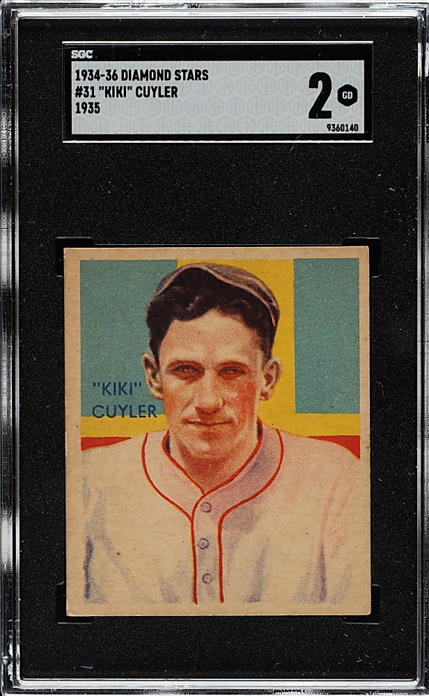 1934-1936 R327 Diamond Stars #31 Kiki Cuyler (1935 Green Back) SGC GOOD 2