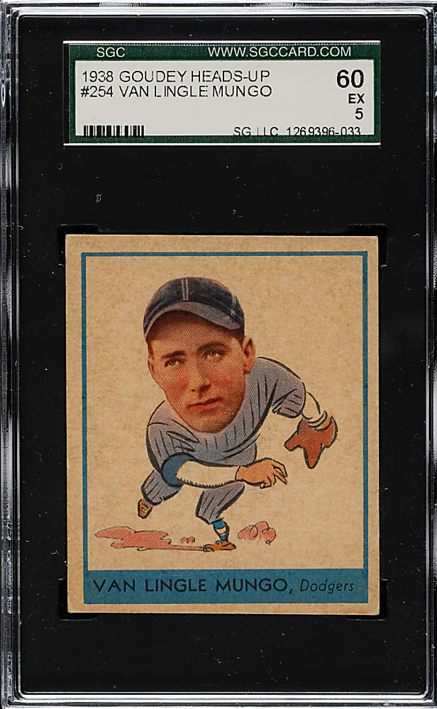 1938 R323 Goudey "Heads-Up" #254 Van Lingle Mungo SGC EX 60