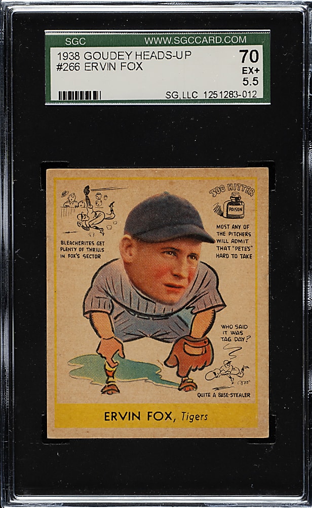 1938 R323 Goudey "Heads-Up" #266 Ervin Fox SGC EX+ 70