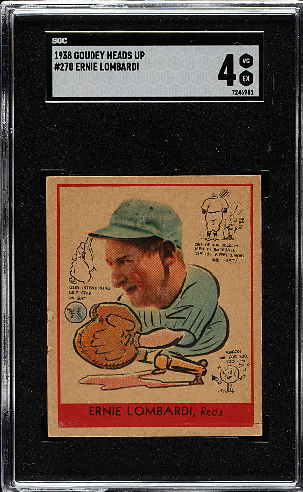1938 R323 Goudey "Heads-Up" #270 Ernie Lombardi SGC VG/EX 4