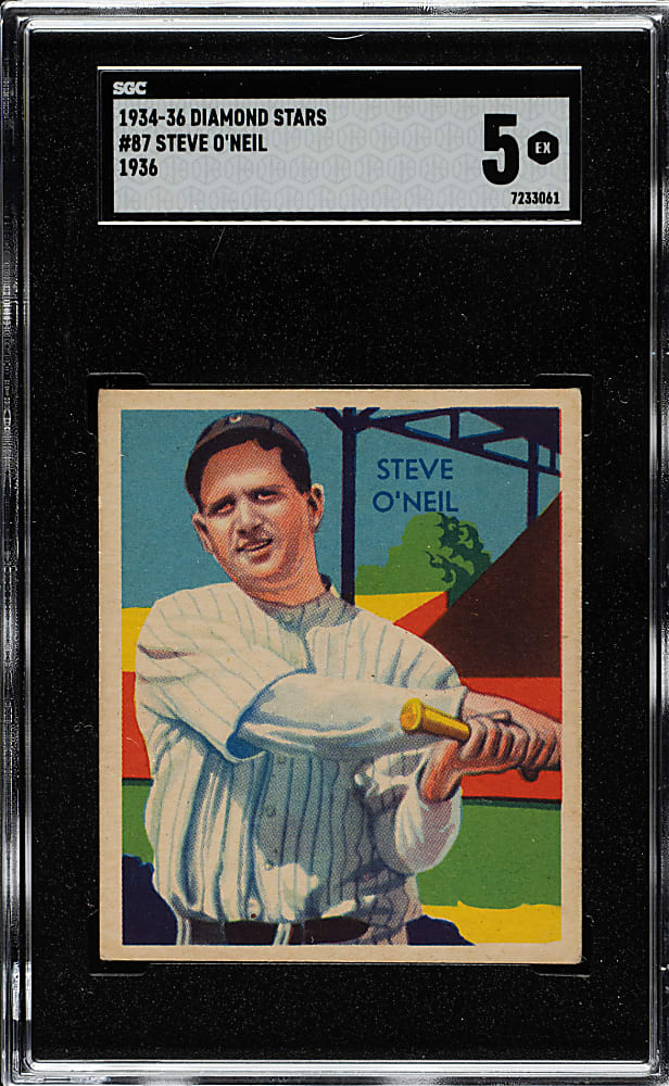 1934-1936 R327 Diamond Stars #87 Steve O'Neil SGC EX 5