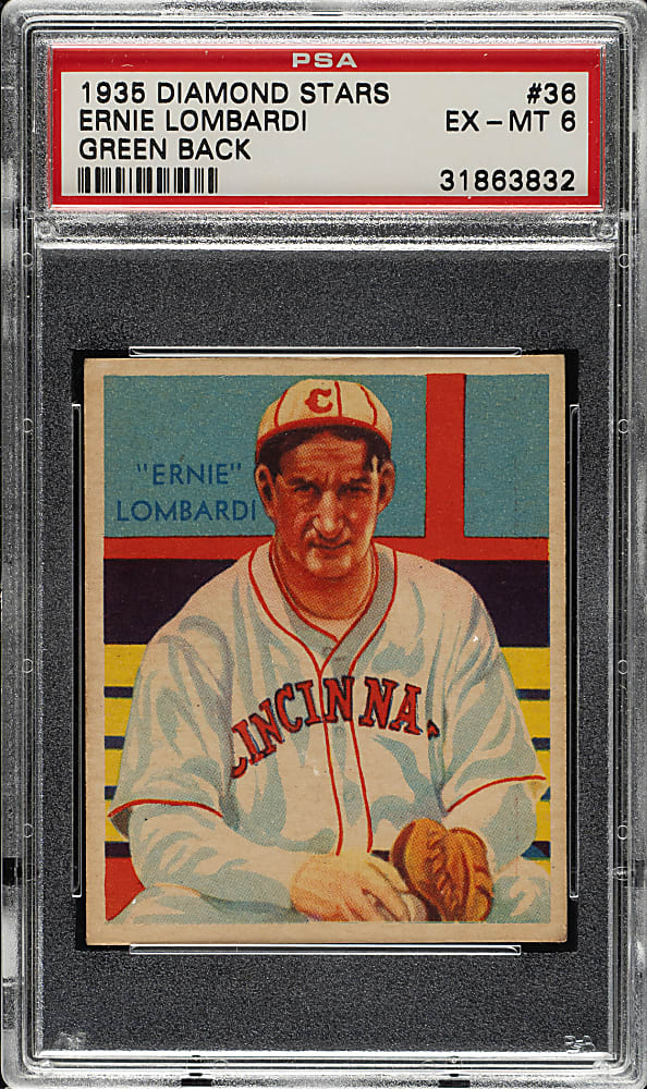 1934-1936 R327 Diamond Stars #36 Ernie Lombardi PSA EX-MT 6