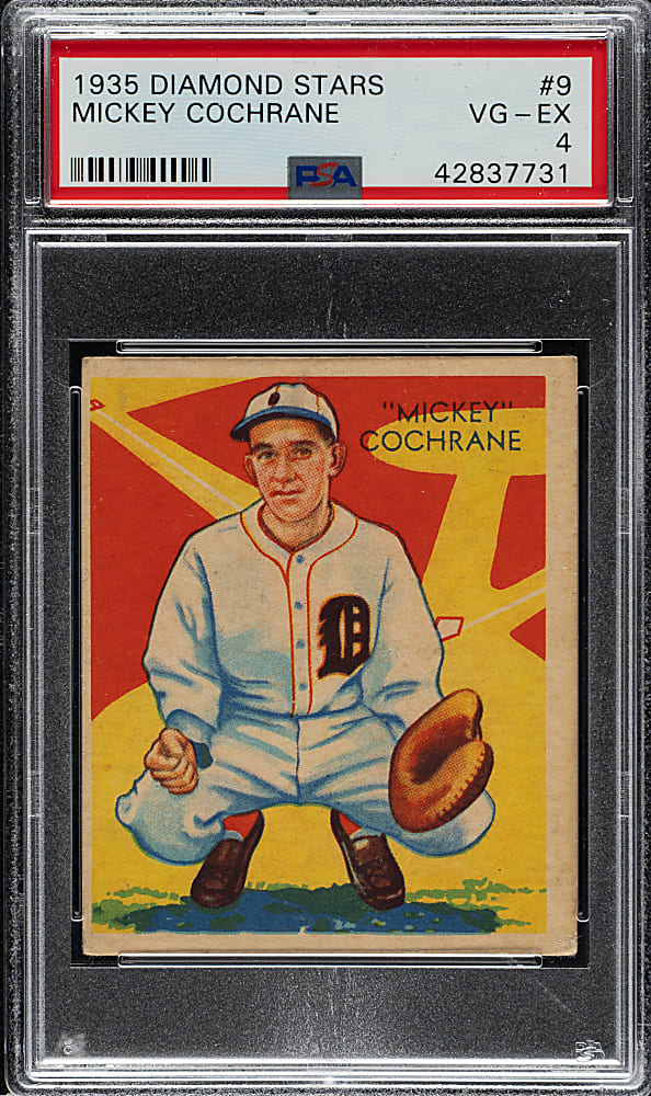 1934-1936 R327 Diamond Stars #9 Mickey Cochrane (1936 Blue Back) PSA VG-EX 4