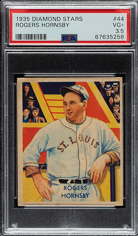 1934-1936 R327 Diamond Stars #44 Rogers Hornsby PSA VG+ 3.5