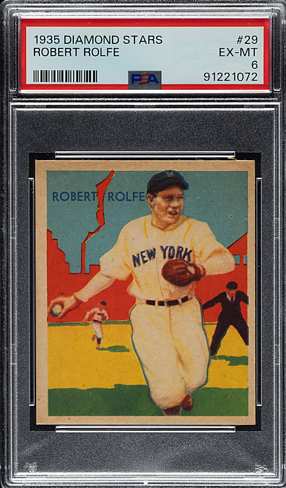 1934-1936 R327 Diamond Stars #29 Red Rolfe PSA EX-MT 6