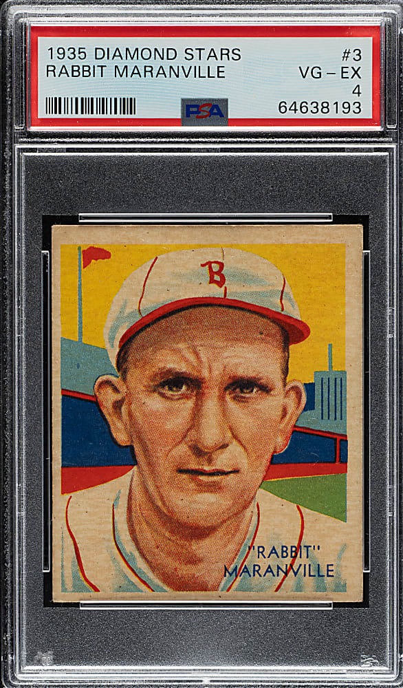 1934-1936 R327 Diamond Stars #3 Rabbit Maranville (1935 Green Back) PSA VG-EX 4
