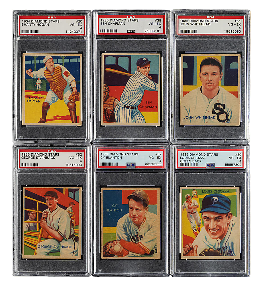 1934-1936 R327 Diamond Stars PSA-Graded Collection (6)