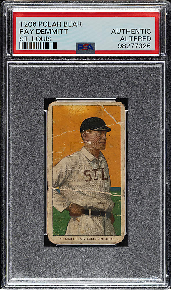 1909-1911 T206 White Border Ray Demmitt St. Louis Variation PSA Authentic