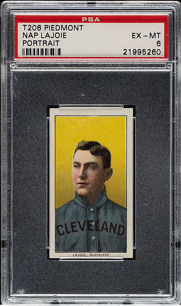 1909-1911 T206 White Border Nap Lajoie Portrait PSA EX-MT 6