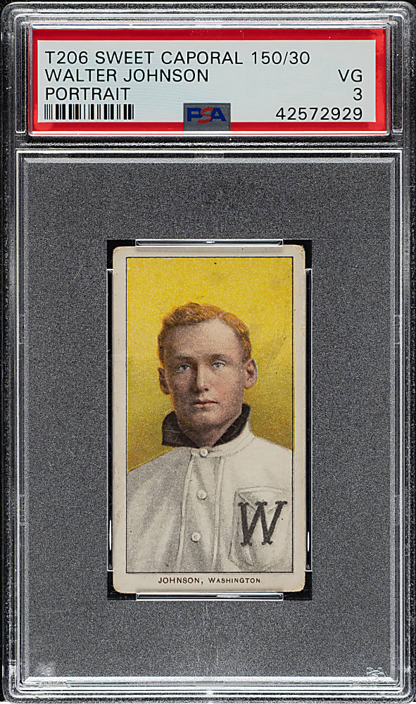 1909-1911 T206 White Border Walter Johnson Portrait PSA VG 3