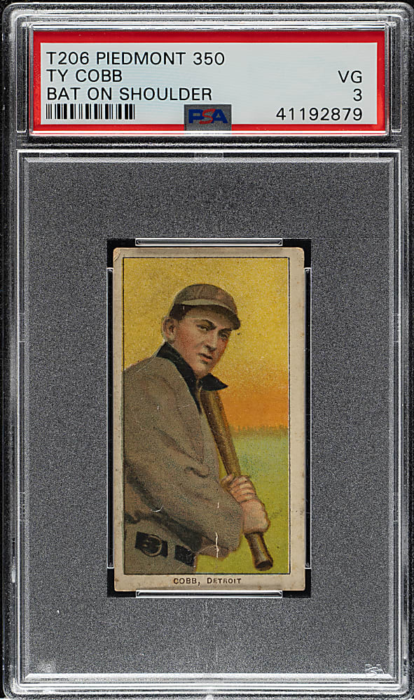 1909-1911 T206 White Border Ty Cobb Bat On Shoulder PSA VG 3