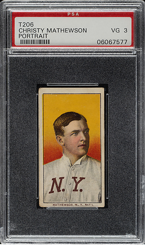1909-1911 T206 White Border Christy Mathewson Portrait PSA VG 3