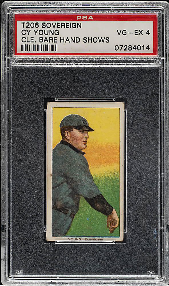 1909-1911 T206 White Border Cy Young Bare Hand Shows PSA VG-EX 4 - Sovereign 150 Back