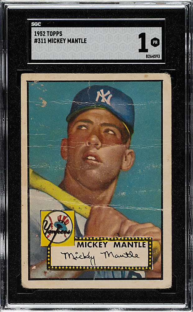 1952 Topps #311 Mickey Mantle SGC POOR 1