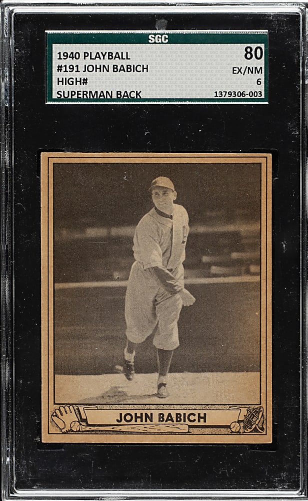 1940 R335 Play Ball #191 John Babich SGC EX/NM 80