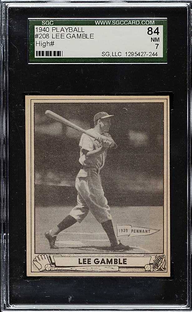 1940 R335 Play Ball #208 Lee Gamble SGC NM 84