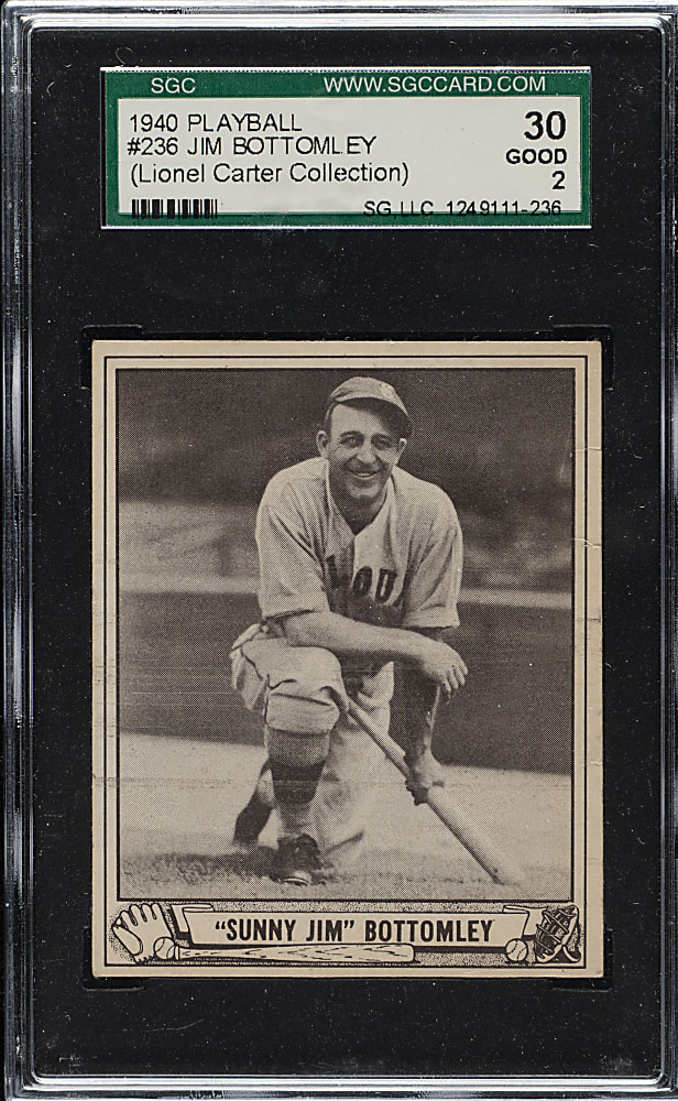 1940 R335 Play Ball #236 Jim Bottomley SGC GOOD 30 (Lionel Carter Collection)