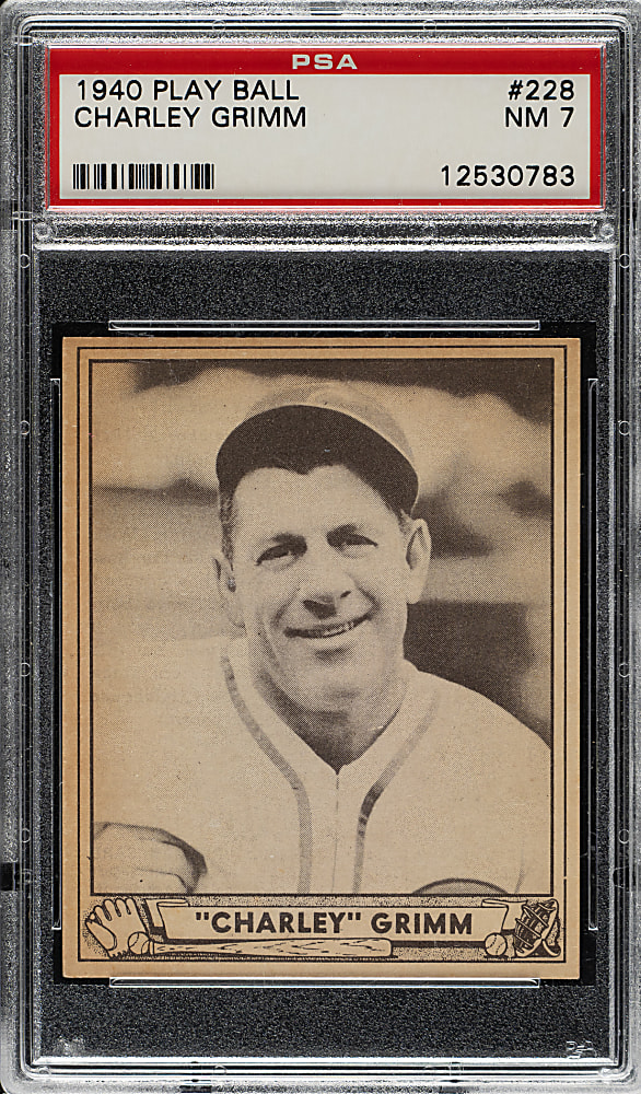1940 R335 Play Ball #228 Charlie Grimm PSA NM 7