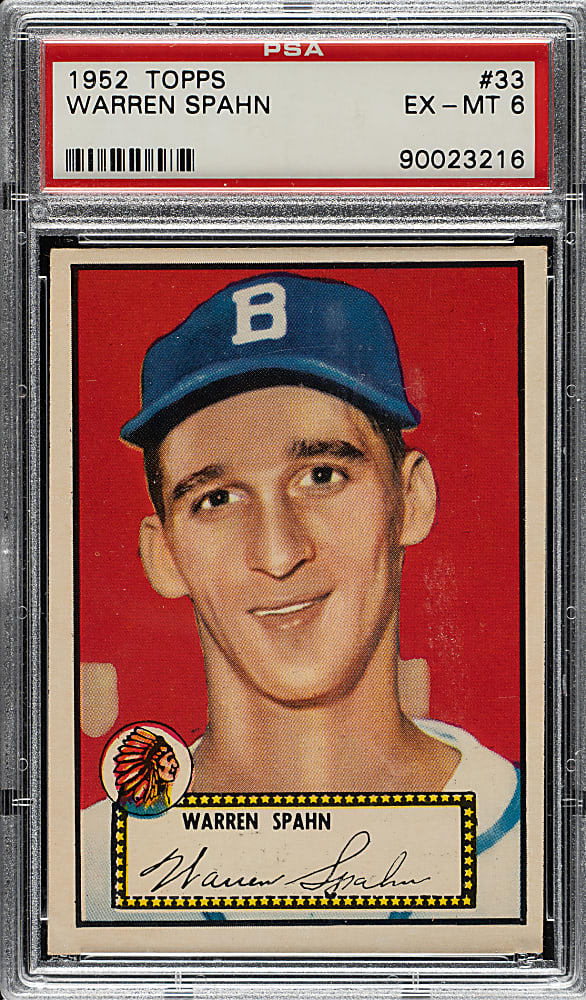 1952 Topps #33 Warren Spahn PSA EX-MT 6