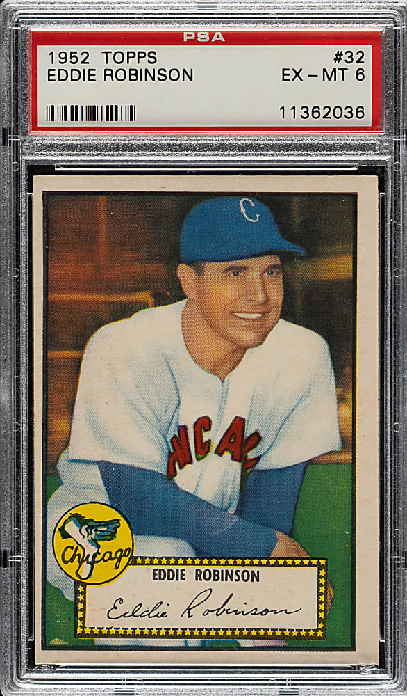 1952 Topps #32 Eddie Robinson PSA EX-MT 6