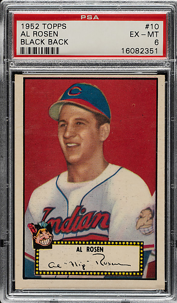 1952 Topps #10 Al Rosen Black Back PSA EX-MT 6