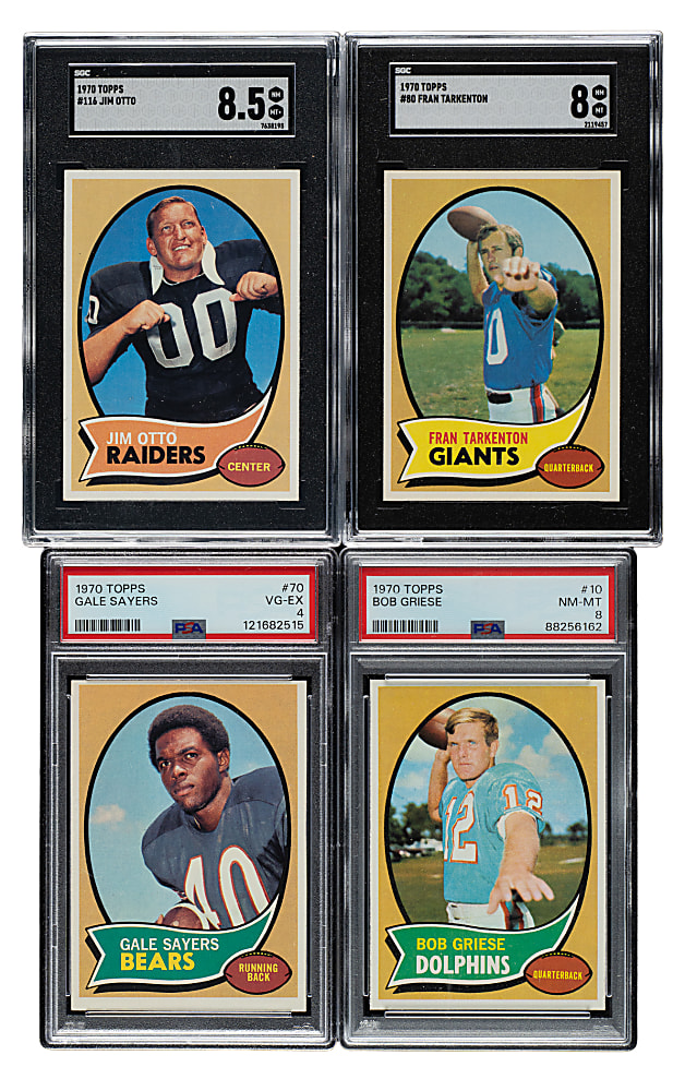 1970 Topps Football Hall of Fame and Stars PSA- and SGC-Graded Collection (12) Including Jones, Bell, and Griese