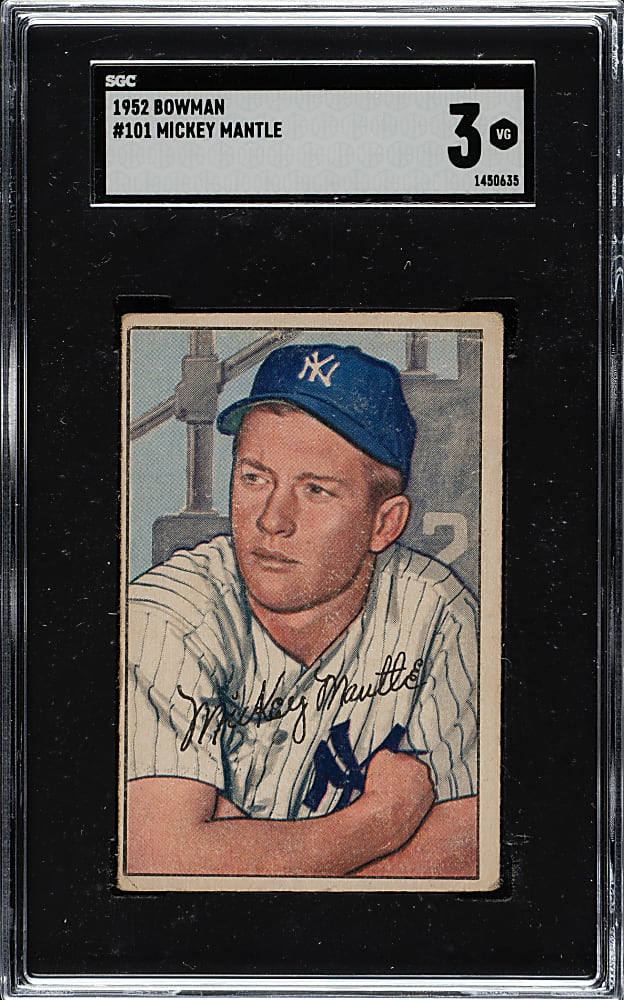 1952 Bowman #101 Mickey Mantle SGC VG 3