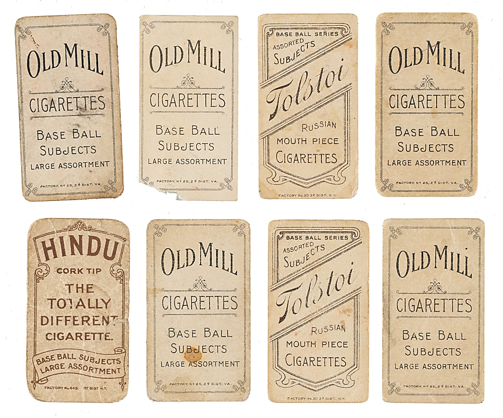 1909-1911 T206 White Border Collection (8) Including Frank Chance - Tolstoi, Old Mill, and Brown Hindu Backs