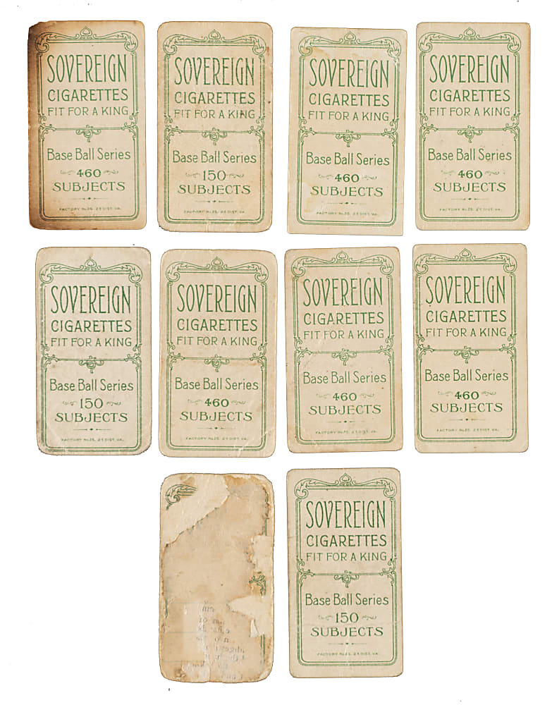 1909-1911 T206 White Border Collection (10) Including Vic Willis - All Sovereign Backs!