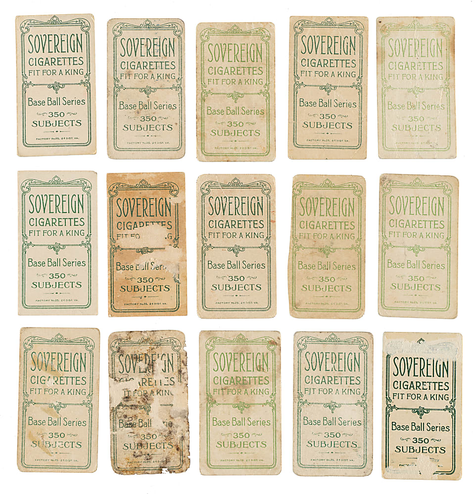 1909-1911 T206 White Border Collection (15) Including Hughie Jennings - All Sovereign Backs!