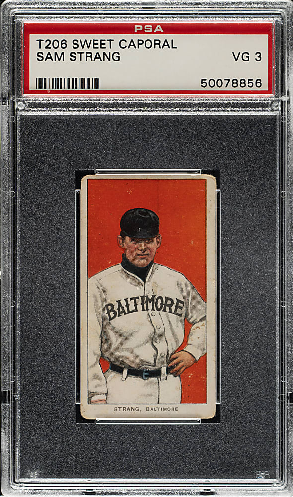 1909-1911 T206 White Border Sam Strang PSA VG 3