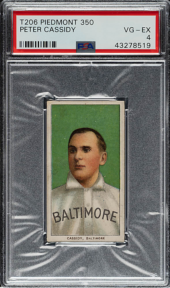 1909-1911 T206 White Border Peter Cassidy PSA VG-EX 4